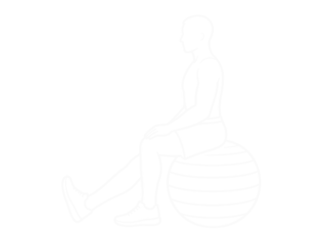 Exercise Ball Seated Hamstring Stretch — Start