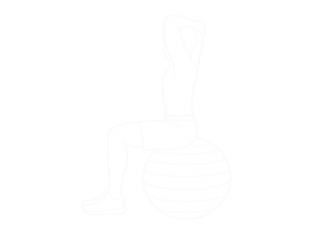 Exercise Ball Seated Triceps Stretch — End