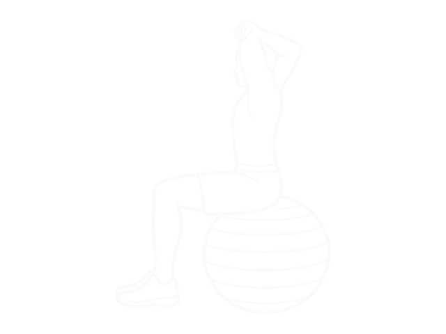 Exercise Ball Seated Triceps Stretch — Start