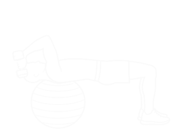 Exercise Ball Supine Triceps Extension — End