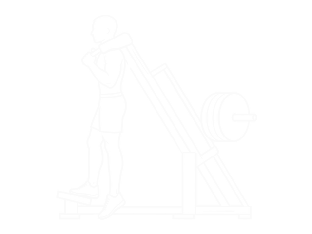 Hack One-Leg Calf Raise — Start