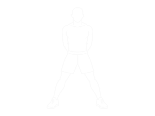 Hands Reversed Clasped Circular Toe Touch — Start
