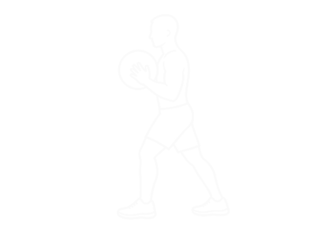 Medicine Ball Chest Push with Run Release — Start
