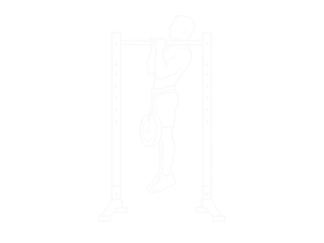 Weighted Close-Grip Chin-Up on Dip Cage — End