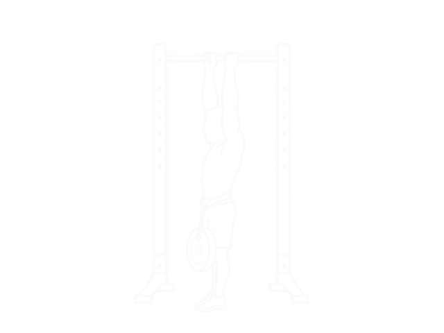 Weighted Close-Grip Chin-Up on Dip Cage — Start