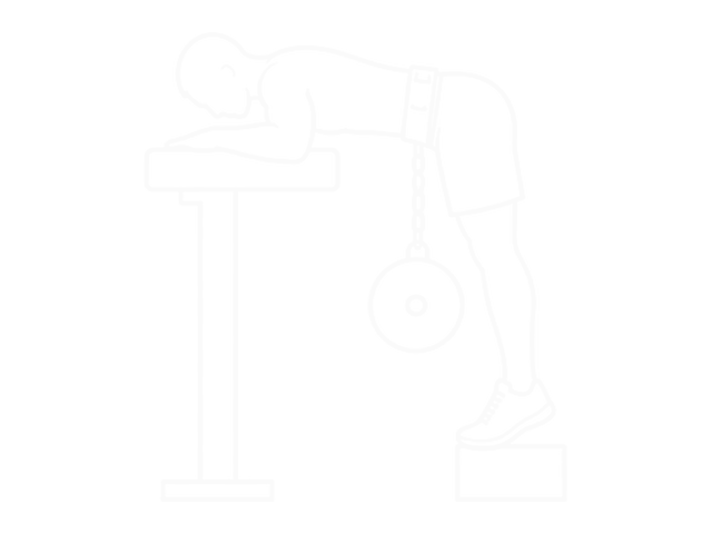 Weighted Donkey Calf Raise — Start