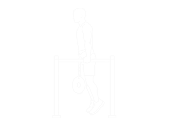 Weighted Straight Bar Dip — Start