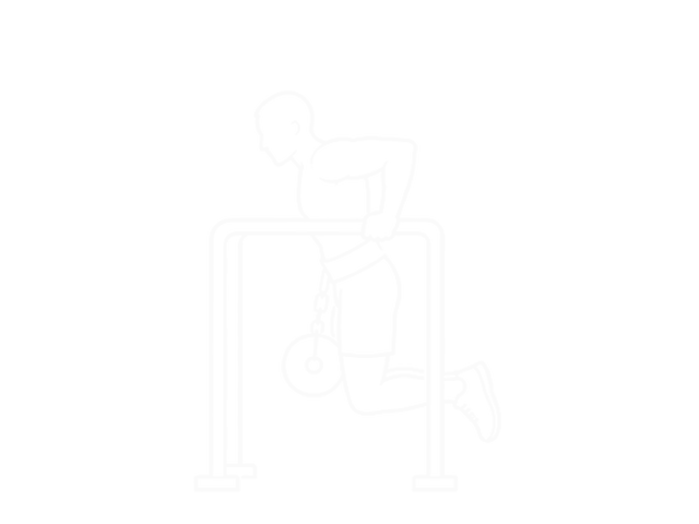 Weighted Triceps Dip on High Parallel Bars — End