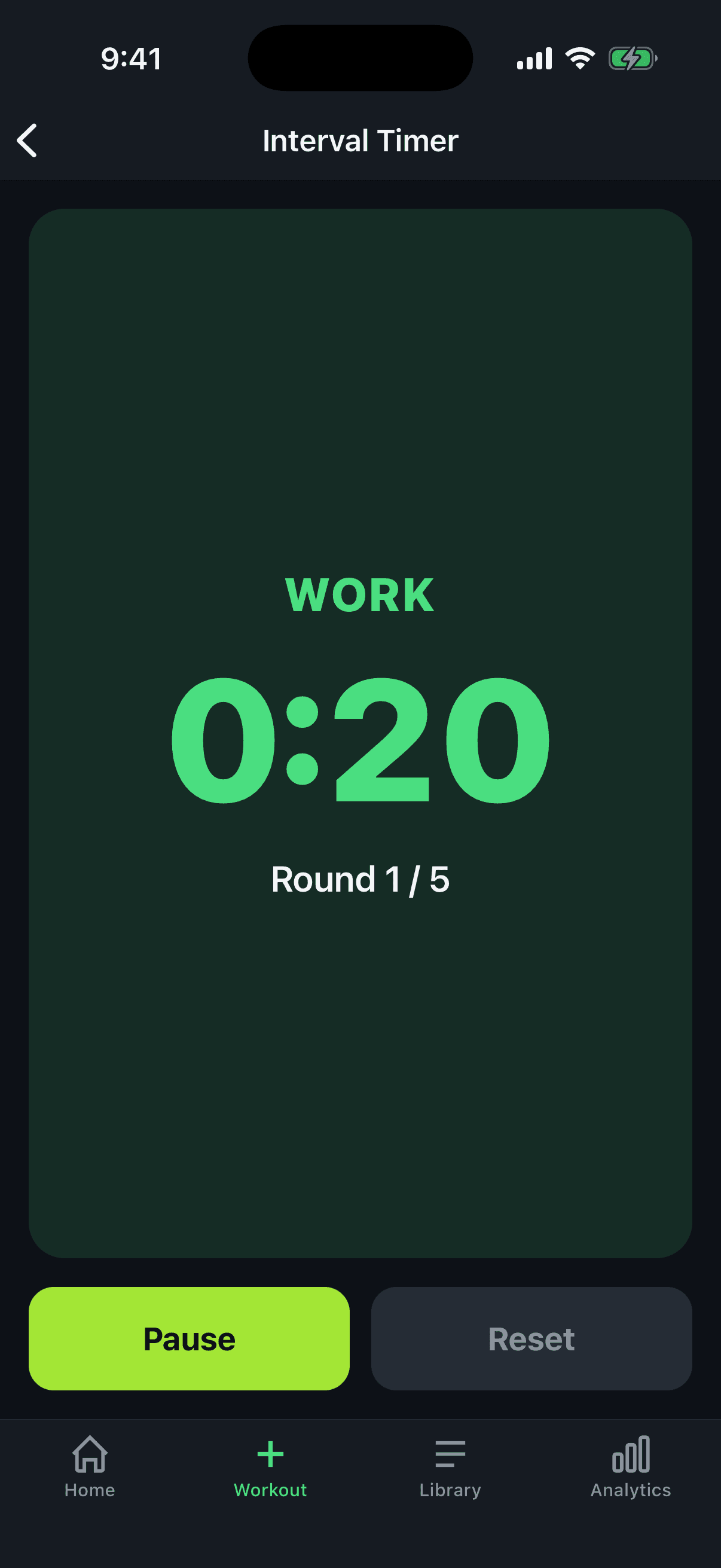 HIIT & Tabata timer, built in