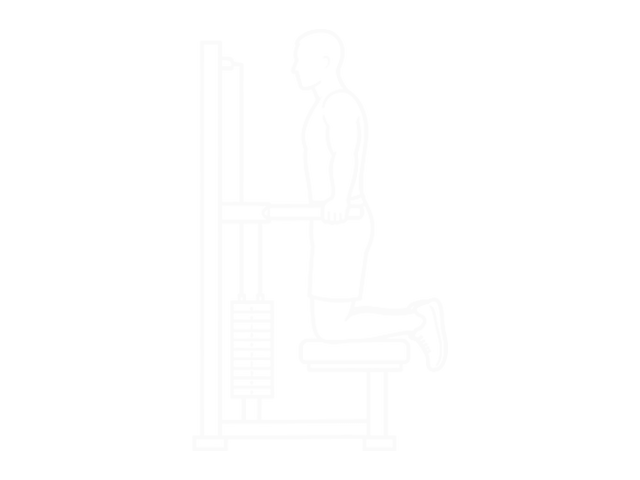 Assisted Wide-Grip Chest Dip (Kneeling) — Start