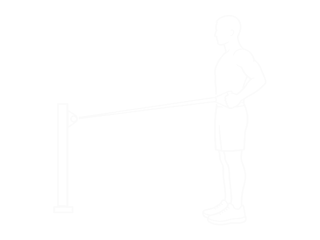 Standing One-Arm Band Low Row — 끝