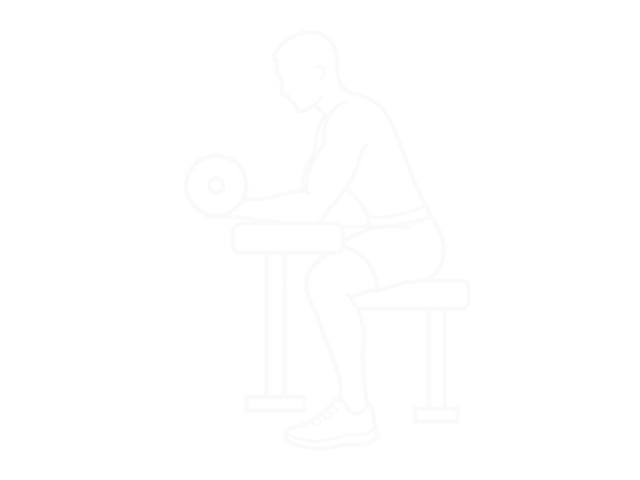 Barbell Palms Up Wrist Curl Over a Bench — End