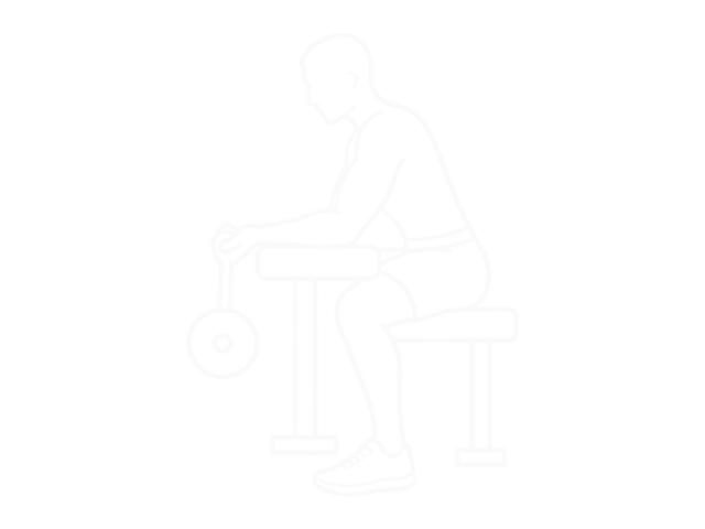 Barbell Palms Up Wrist Curl Over a Bench — Start