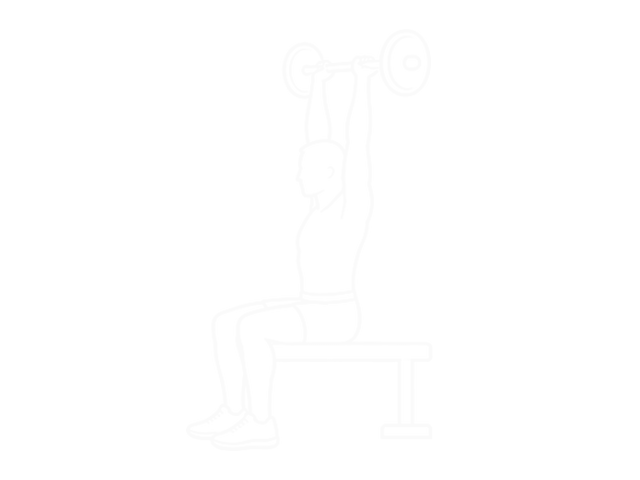 Seated Barbell Behind Head Military Press — End