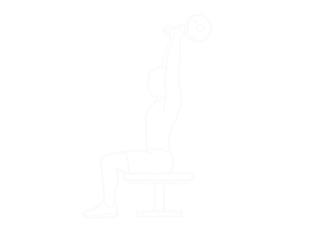Seated Overhead Barbell Triceps Extension — End