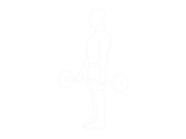 Standing Barbell Wide-Grip Biceps Curl — Start