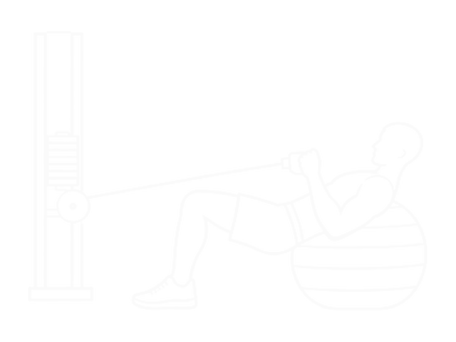 One-Arm Cable Press on Exercise Ball — 시작