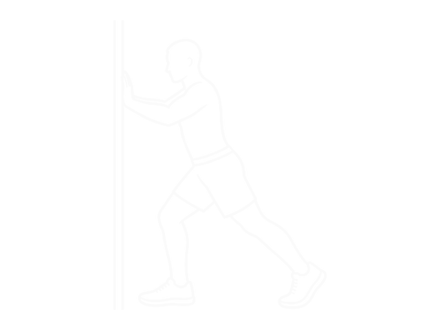 Calf Push Stretch with Hands Against Wall — 시작