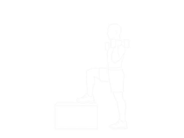 Alternating Dumbbell Step-Up — Start