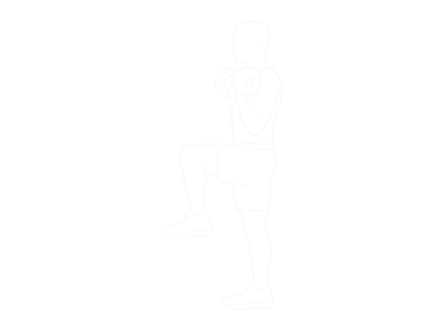 Dumbbell Biceps Curl with Stork Stance — End