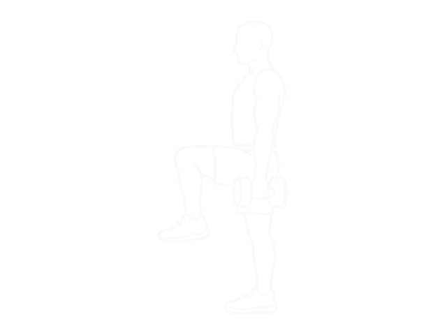 Dumbbell Biceps Curl with Stork Stance — Start