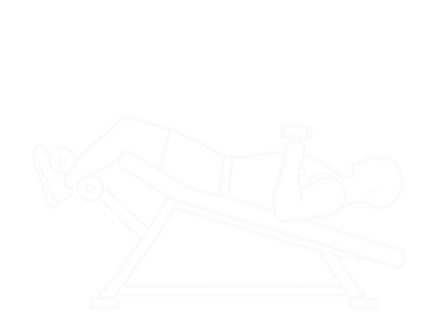 Decline One-Arm Dumbbell Hammer Press — Start