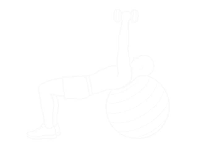 Incline One-Arm Dumbbell Press on Exercise Ball — End