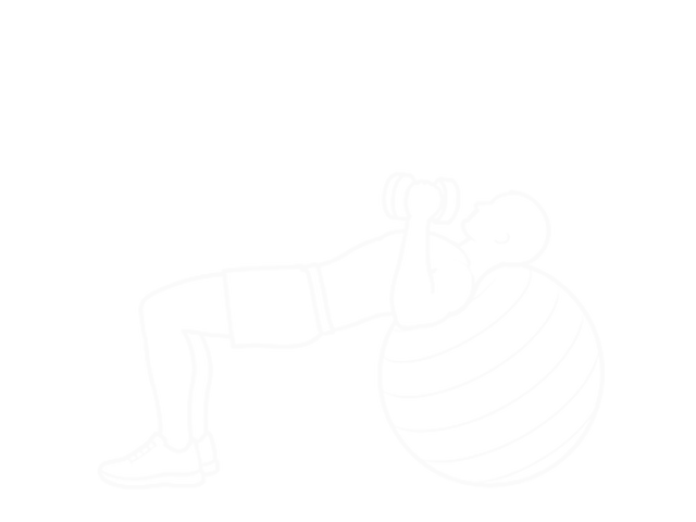 Incline One-Arm Dumbbell Press on Exercise Ball — Start