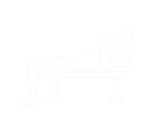 Lying One-Arm Dumbbell Pronated Triceps Extension — End