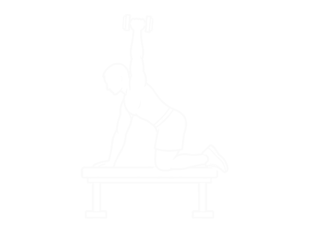One-Arm Dumbbell Triceps Extension (On Bench) — Start
