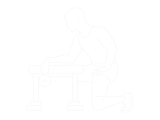 Dumbbell Over Bench One-Arm Wrist Curl — Start