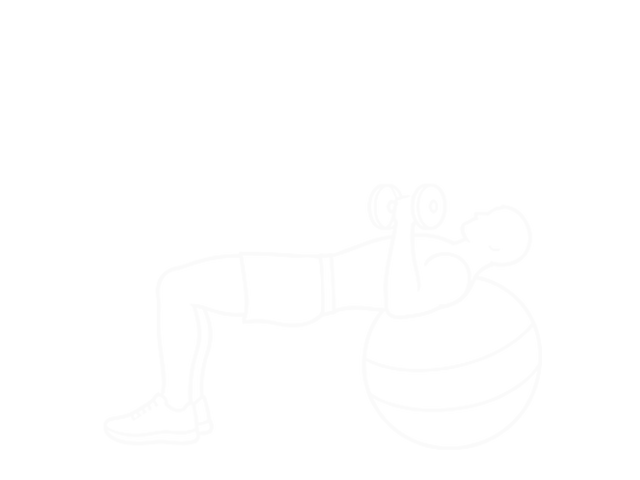 Dumbbell Press on Exercise Ball — 시작