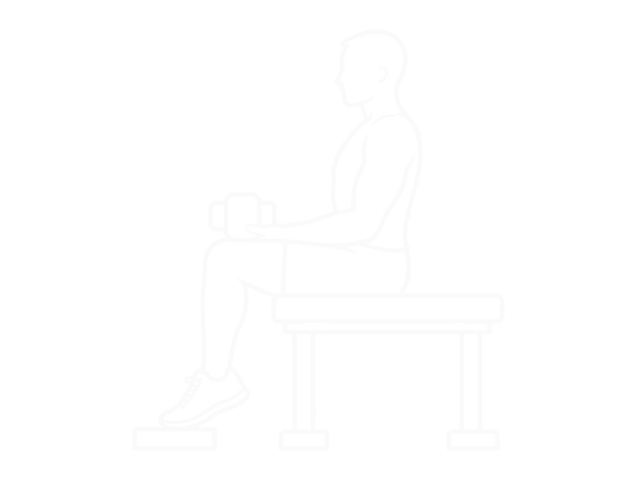 Seated One-Leg Dumbbell Calf Raise - Palm Up — End