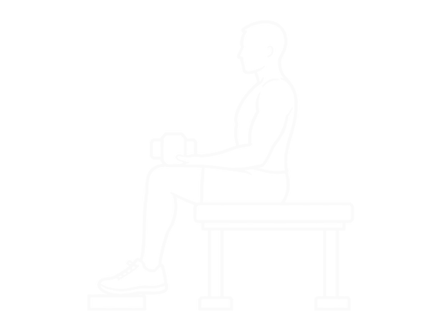 Seated One-Leg Dumbbell Calf Raise - Palm Up — Start