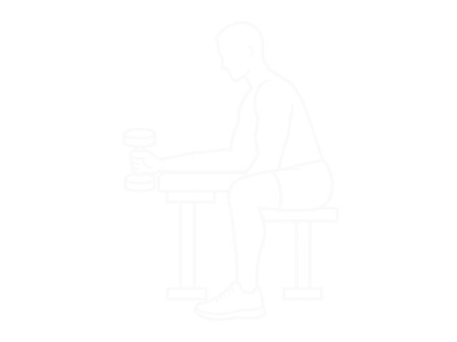 Seated Dumbbell Palms Up Wrist Curl — End