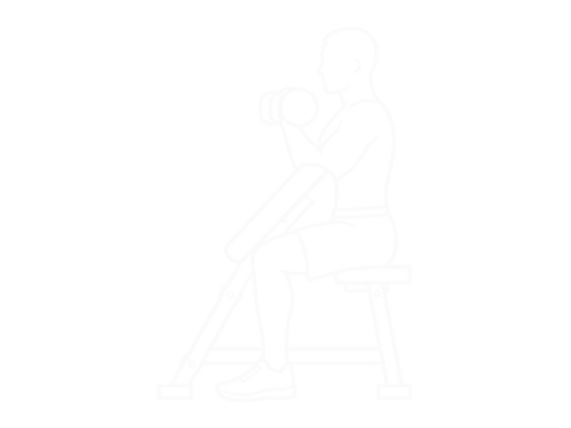 Seated Dumbbell Preacher Curl — 끝