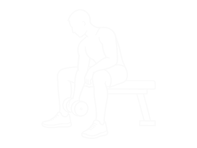 Seated Dumbbell Revers Grip Concentration Curl — Start