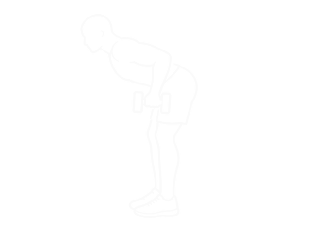 Standing Dumbbell Bent Over One-Arm Triceps Extension — 시작