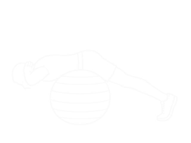 Exercise Ball Back Extension with Knees Off Ground — Start