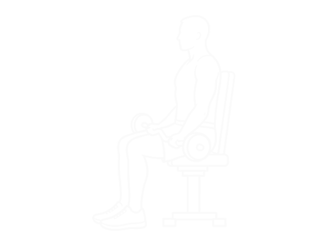 Seated EZ Bar Close-Grip Concentration Curl — Start