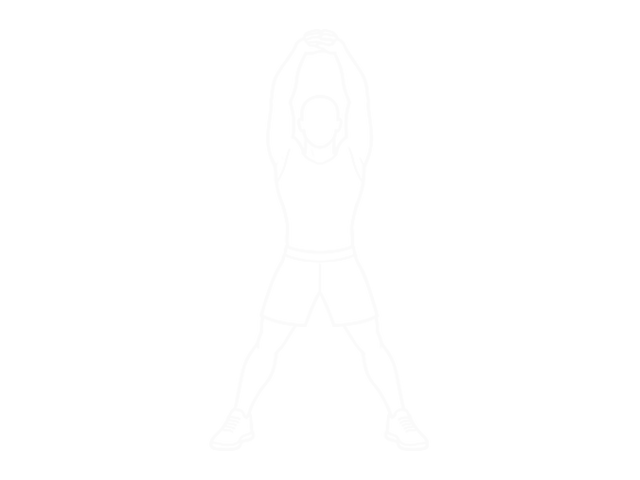 Hands Clasped Circular Toe Touch — 시작