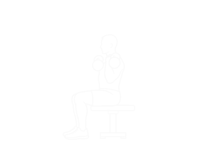 Seated Two-Arm Kettlebell Military Press — Start