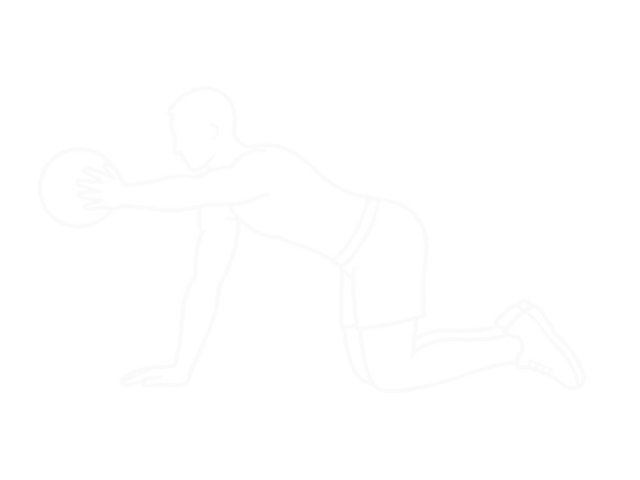 Medicine Ball Chest Push From 3 Point Stance — End