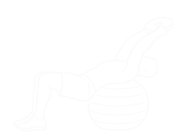 Weighted Overhead Crunch (On Stability Ball) — Start
